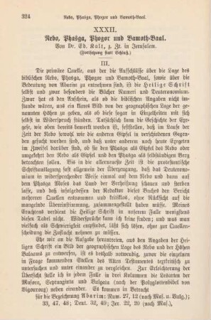 324-336 Nebo, Phasga, Phogor und Bamoth-Baal : Fortsetzung