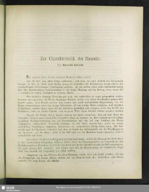 Zur Charakteristik der Baustile
