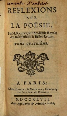 Poësies Nouvelles, 4. Reflexions Sur La Poësie