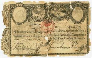 Geldschein, 6.400 Reis, 1826