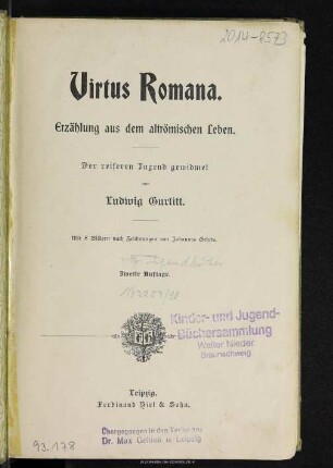 Virtus Romana : Erzählung aus dem altrömischen Leben