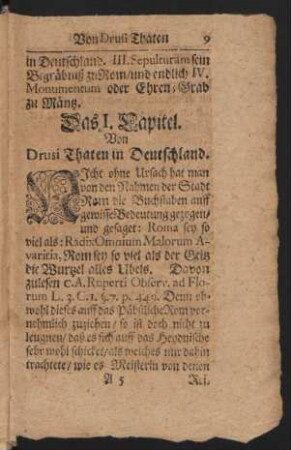 Das I. Capitel. Von Drusi Thaten in Deutschland.