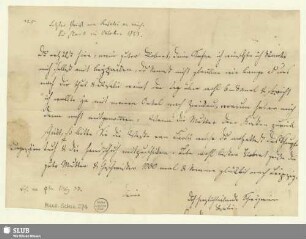 274: Brief von Auguste Rosalie Schumann an Robert Schumann - Mus.Schu.274