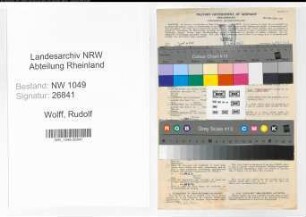 Entnazifizierung Rudolf Wolff , geb. 01.12.1920 (Jurist)
