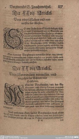Der XXVII. Artickel. Vom uberschlahen und vormessen der Wasser.