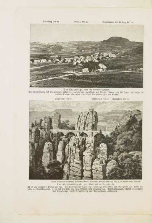 Das Elbsandsteingebirge. Blick auf die Basteibrücke
