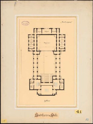 Stadttheater, Halle/Saale 1. Projekt: Grundriss Galerie