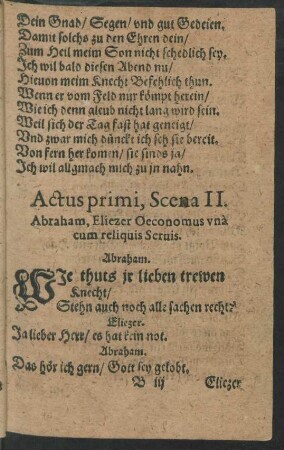 Actus primi, Scena II.