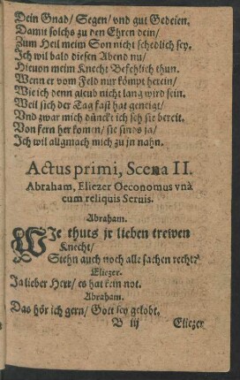 Actus primi, Scena II.