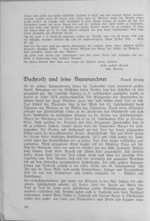 Duchroth und seine Auswanderer.