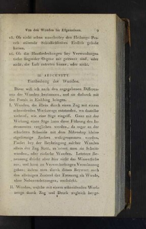 II. Abschnitt. Eintheilung der Wunden.