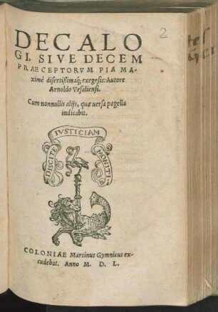 Decalogi, sive decem praeceptorum pia maximè disertissimaque exegesis