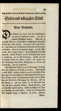 Sieben und achtzigstes Stück
