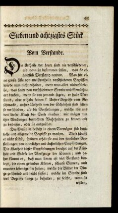 Sieben und achtzigstes Stück