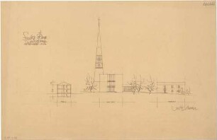 Gsaenger, Gustav; Wolfsburg; Ev. Kreuz Kirche, Gemeindehaus II - Westseite (Ansicht)