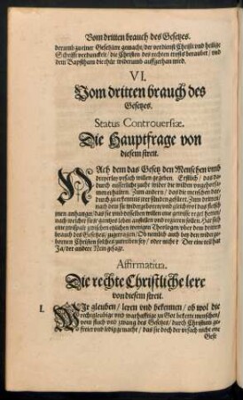 VI. Vom dritten brauch des Gesetzes.