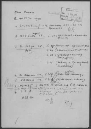 Endersbach: Visitationsbericht mit Pfarrbericht 1949