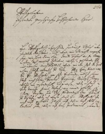 Brief von Christoph Graupner an Johann Friedrich von Uffenbach. Darmstadt, 17.1.1729