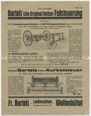 Bartels`sche Original Ketten-Fußsteuerung für Hackmaschinen und Drillmaschinen / Original Bartels Ketten-Kurbelsteuer für Drill- und Hackmaschinen