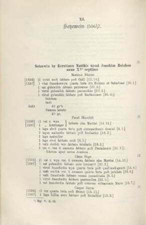 XI. Setzewein 1506\7