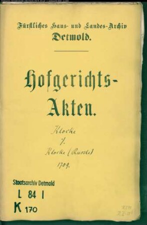 Klocke, Bartold zum Pillenbruch gegen Hermann Klocke, sonst Rust zum Pillenbruch - Holzberechtigung