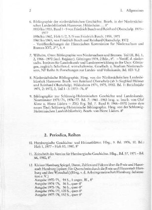 2. Periodica, Reihen
