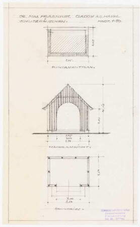 Garten Fraenkel, Berlin-Kladow: Schutzhäuschen, 1:50
