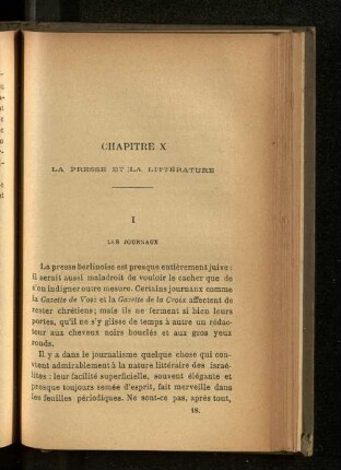 Chapitre X La Presse et la Littérature