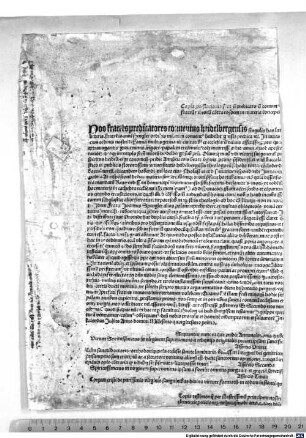 Copia p[ro[testacionis fratru[m] predicatoru[m] convent[...] fratru[m] minoru[m] co[n]tra eosdem in materia concepc[...]