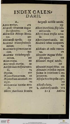 Index calendarii