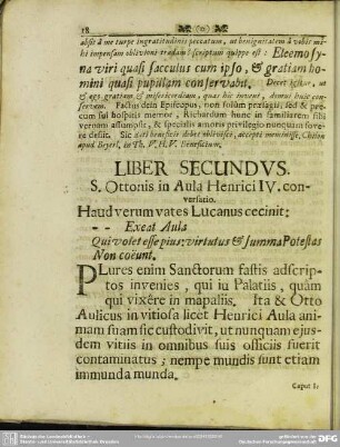 Liber Secundus. S. Ottonis in Aula Henrici IV. conversatio.