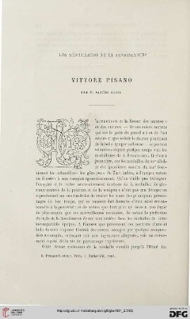 2. Pér. 24.1881: Aloi͏̈ss Heiss, Les médailleurs de la Renaissance, [1] : [Rezension]