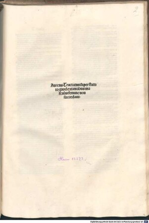 Tractatus super statuto quod exstantibus masculis feminae non succedant : mit Tabula von Johannes Martinus Crova