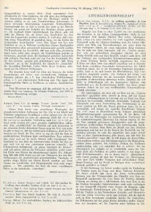 394-396 [Rezension] Botte, Bernard, La tradition apostolique de Saint Hippolyte
