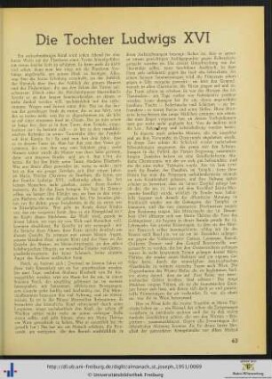Die Tochter Ludwigs XVI.