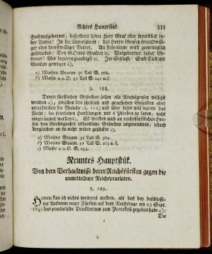 Neuntes Hauptstük. Von dem Verhaeltnisse derer Reichsfürsten gegen die unmittelbare Reichspraelaten