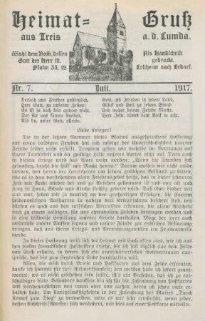 7.1917: Heimatgruß aus Treis a. d. Lumda