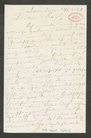 Brief an Carl Mendelssohn Bartholdy : 27.08.1871