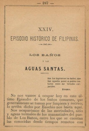 XXIV. Los Banos y las Aguas Santas