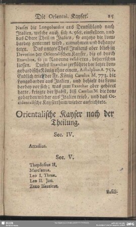 Orientalische Kayser nach der Theilung