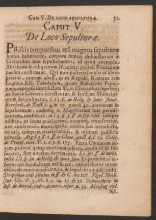 Caput V. De Loco Sepulturae.