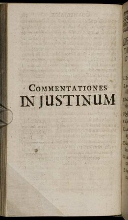 Commentationes In Justinum.