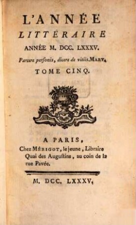 L' année littéraire. 1785,5/6