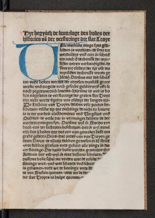 Historie van der verstoringe der stat Troye