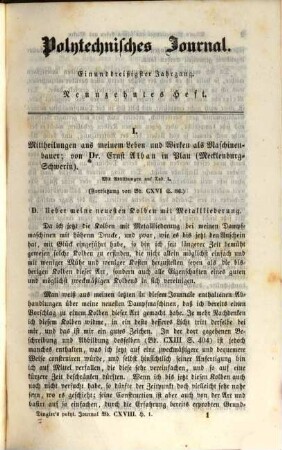 Polytechnisches Journal. 118. 1850