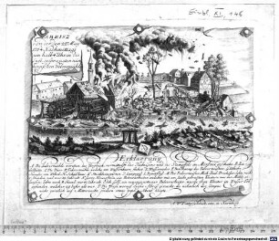 ABRISZ von der, den 22ten May 1764 Nachmittags um halb 4 Uhr, in die Luft-gespraengten nürnbergischen Pulvermühle : Erklaerung
