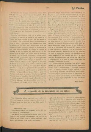 A propósito de la educación de los niños