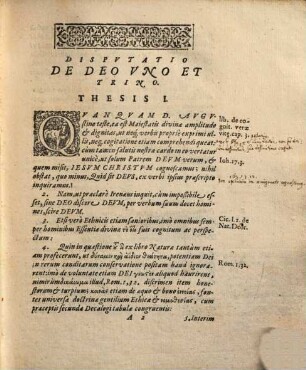 Disputatio II. De Deo uno et trino