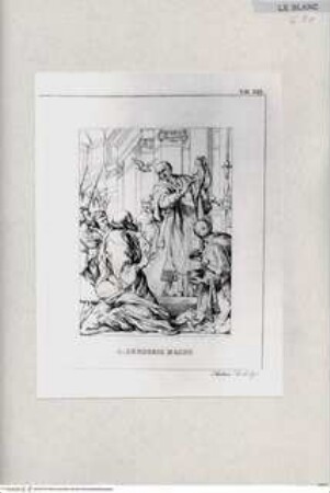 Das Wunder des Heiligen Gregorius (Taf. XXII aus G. Fontana, "Raccolta delle migliori chiese di Roma e suburbane. Espresse in tavole disegnate ed incise da G. Fontana ...", vol. IV, Roma 1838)