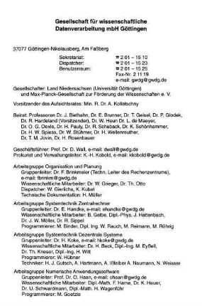 Gesellschaft für wissenschaftliche Datenverarbeitung mbH Göttingen